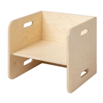 Chaise haute cube en bois Van Dijk Toys Naturel 32x32x32cm à partir de 1 an (qualité puériculture)