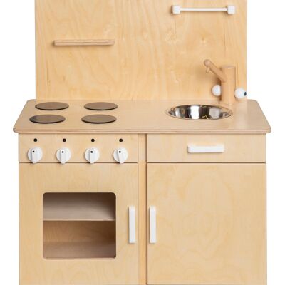 Van Dijk Toys wooden toy kitchen / kitchenette Toddlers - Natural with white (Childcare quality)