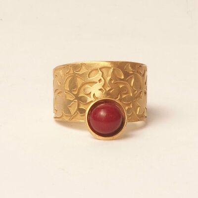 Nasrid Palaces Detail Ring Red Gold