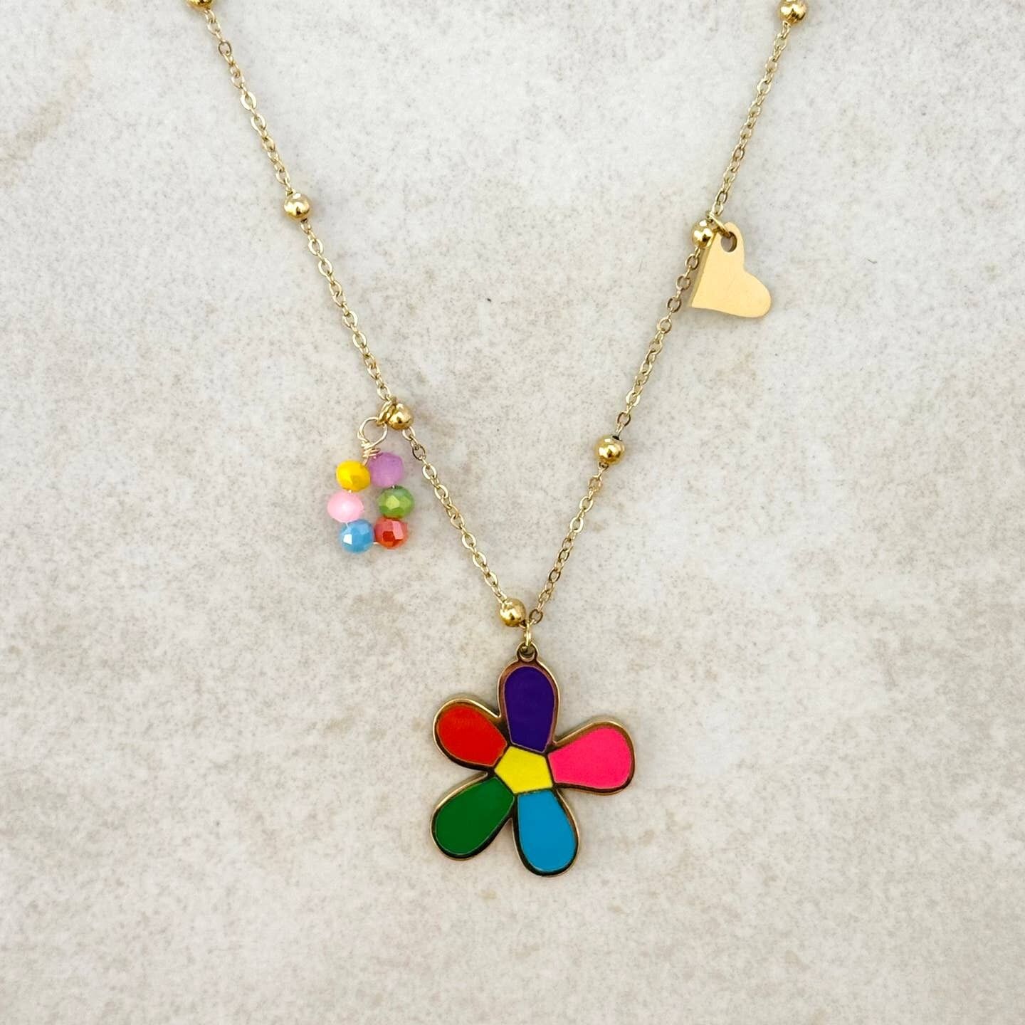 Collana smaltata estiva Flower Power