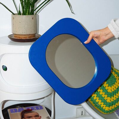 Cornice anni '70 formato piccolo + specchio (blu)