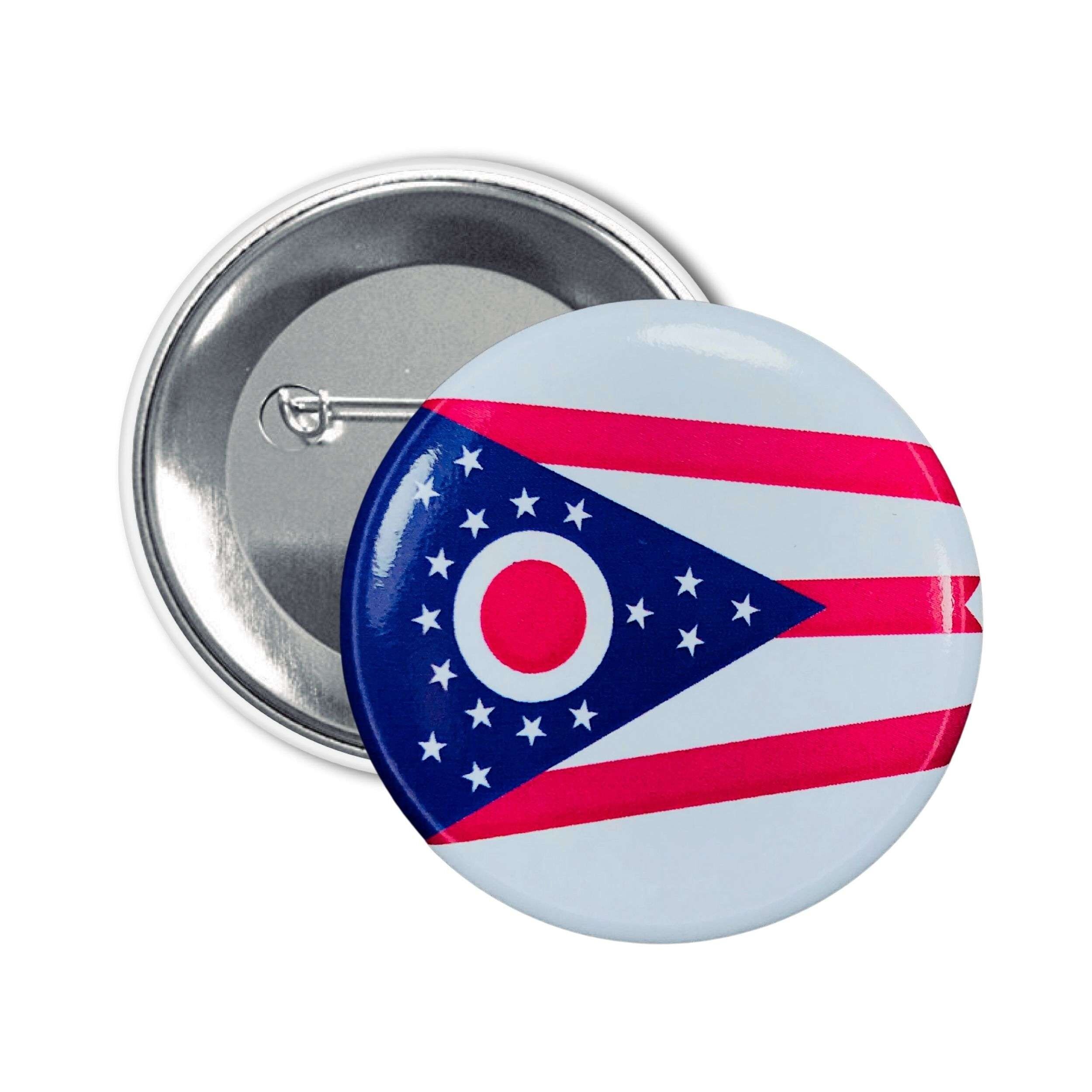 Badge rond - Drapeau de l'État de l'Ohio - États-Unis