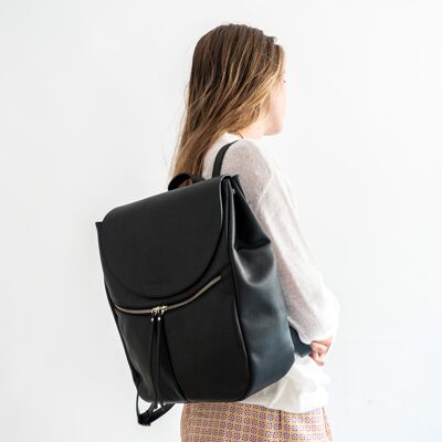 SHE the black leather backpack