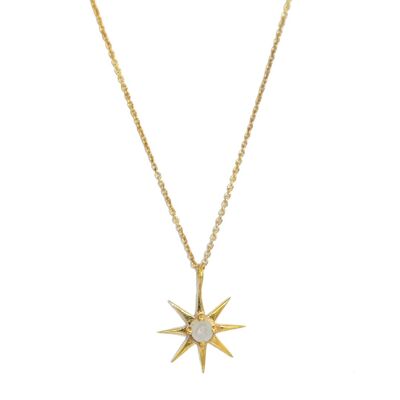 Collar dorado estrella con piedra luna