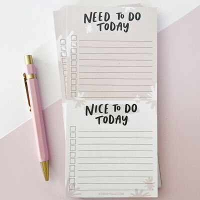 Need To Do Today / Nice To Do Today Daily Planner To Do List