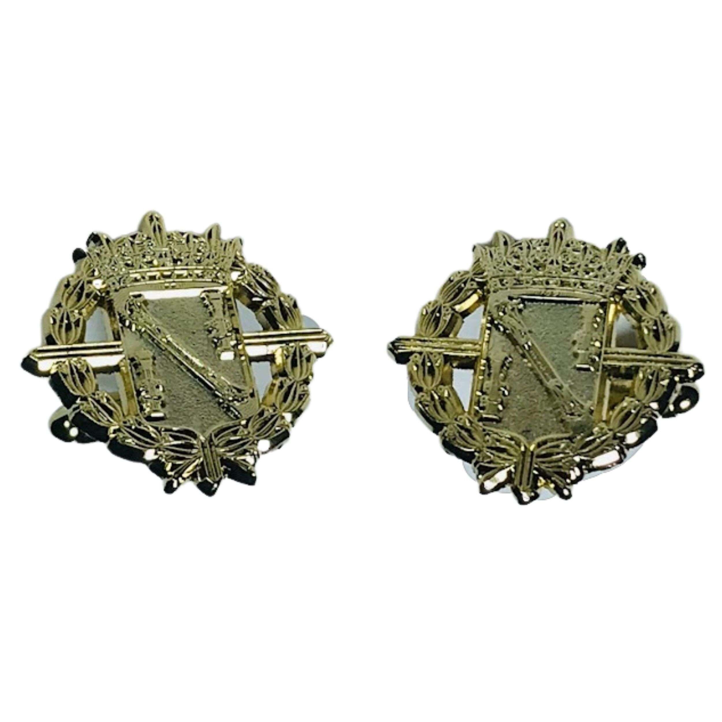 Gold-colored cufflinks - Francisco Franco's coat of arms - Spain