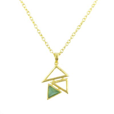 Collar Triángulos ónix verde