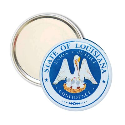 Pocket Mirror - Louisiana State Shield - USA