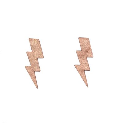 Boucles d'oreilles puces éclair en cuir ambre