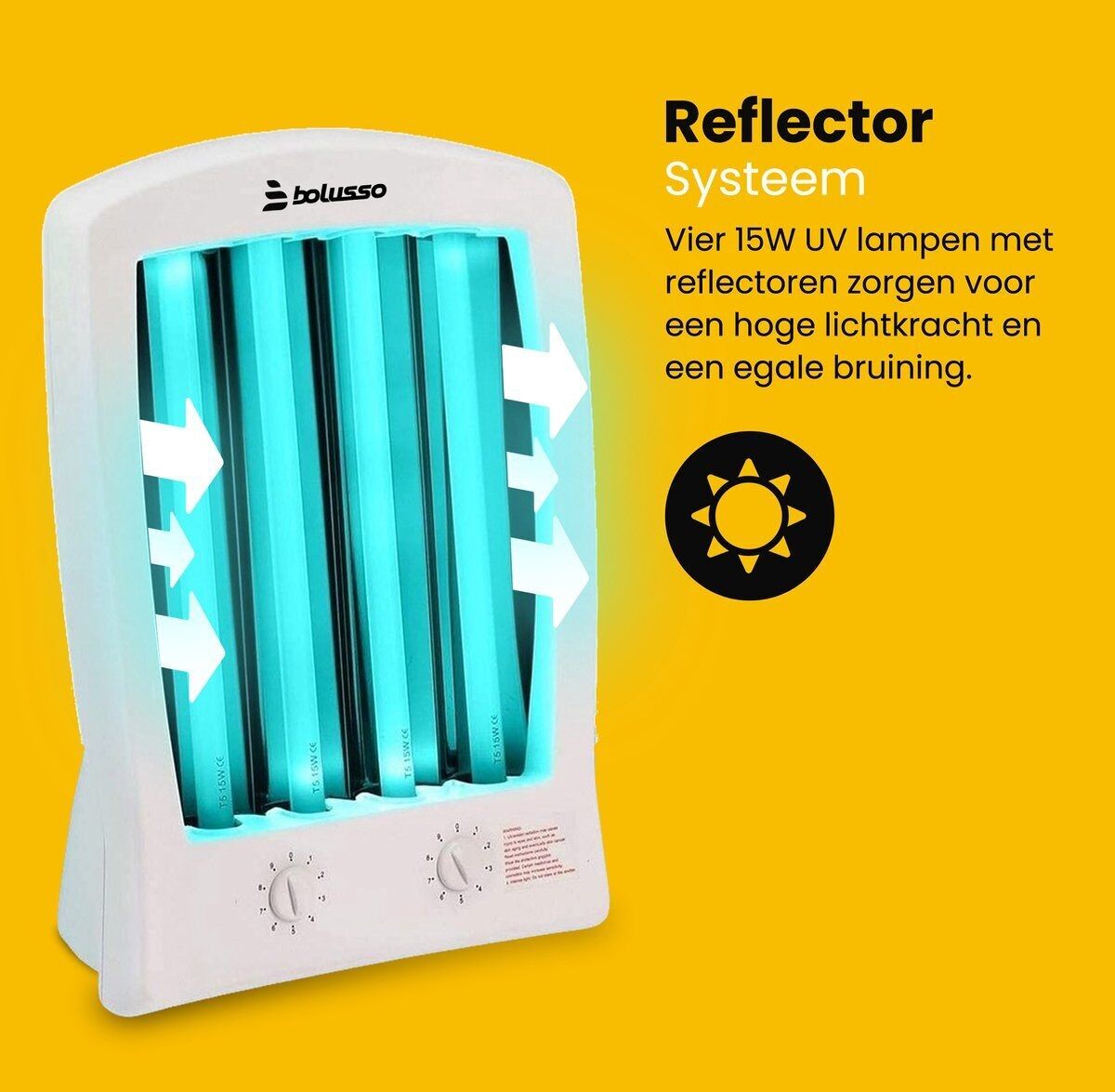 Bolusso Facial Tanner - Facial tanner incl. 2x Sunbed Glasses - For Face and Decollete - Solarium