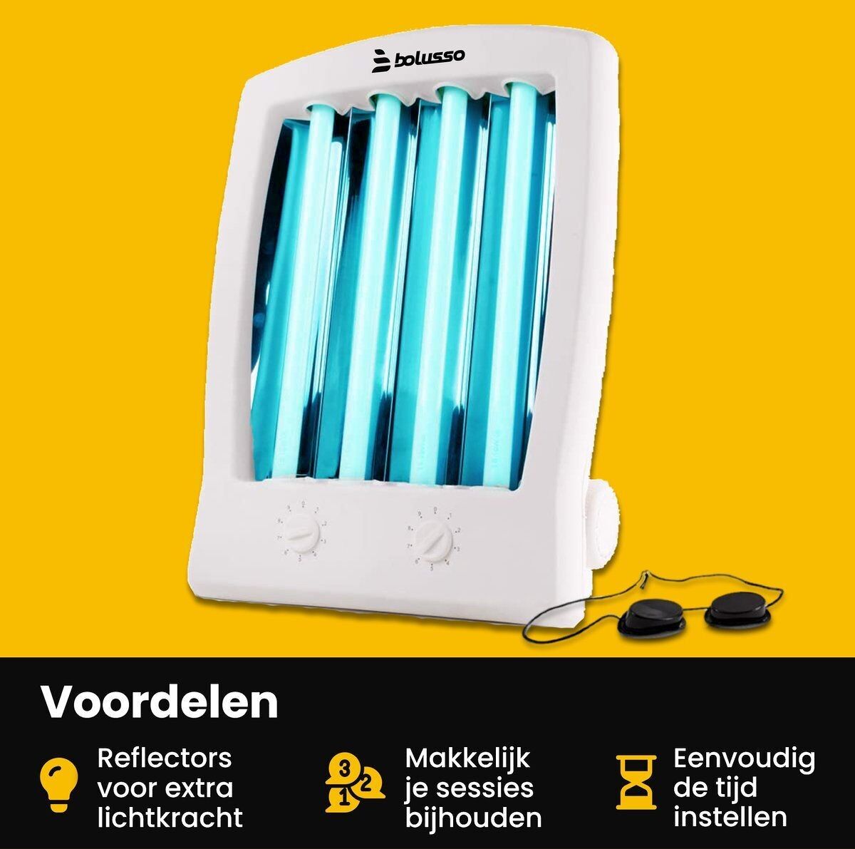 Bolusso Facial Tanner - Facial tanner incl. 2x Sunbed Glasses - For Face and Decollete - Solarium
