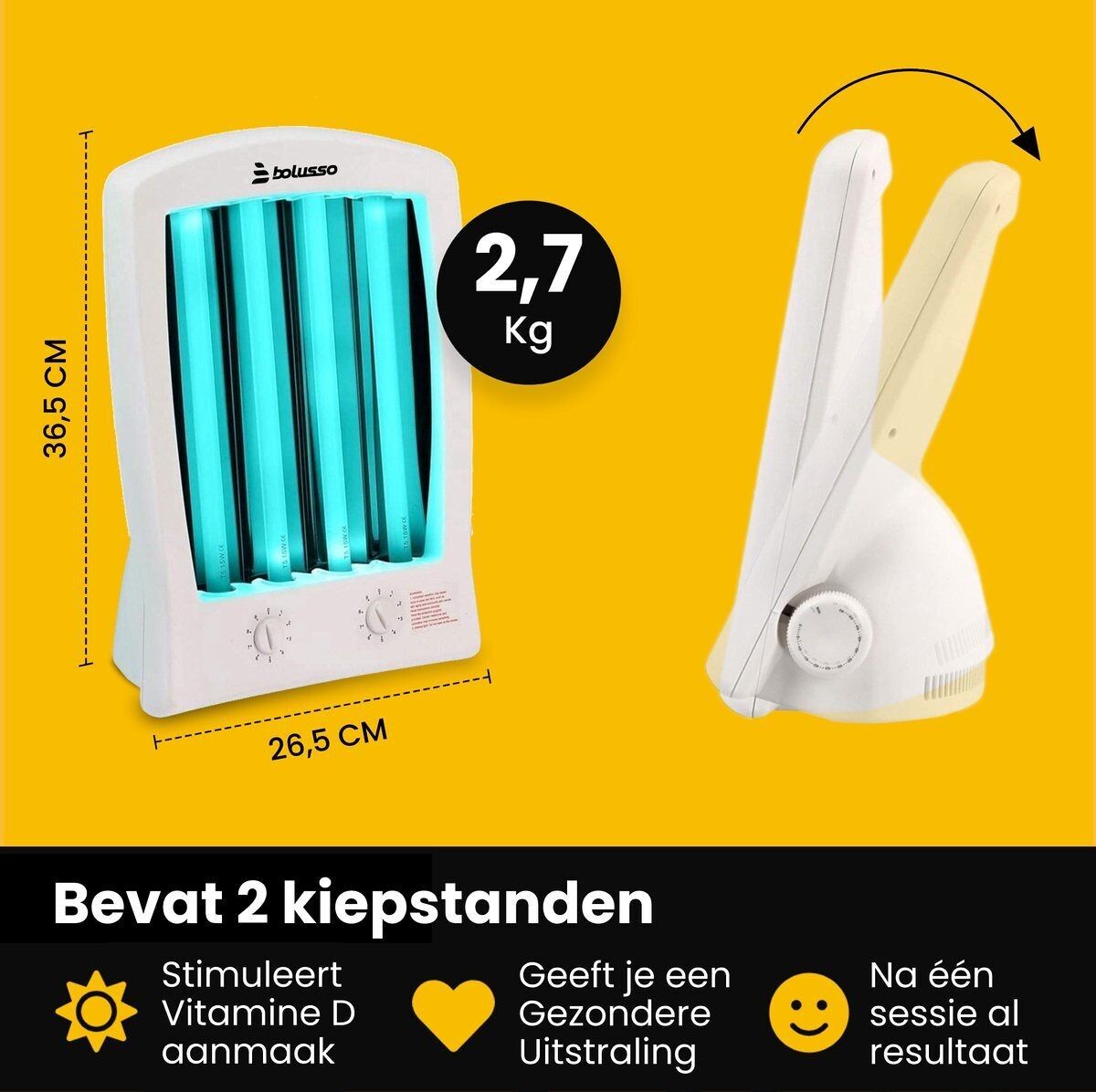 Bolusso Facial Tanner - Facial tanner incl. 2x Sunbed Glasses - For Face and Decollete - Solarium