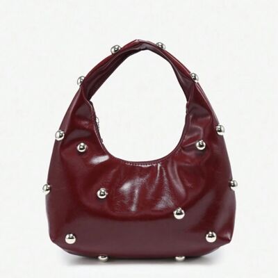 Borsa Oasis Burgundy - Borsa a mano Boho con borchie
