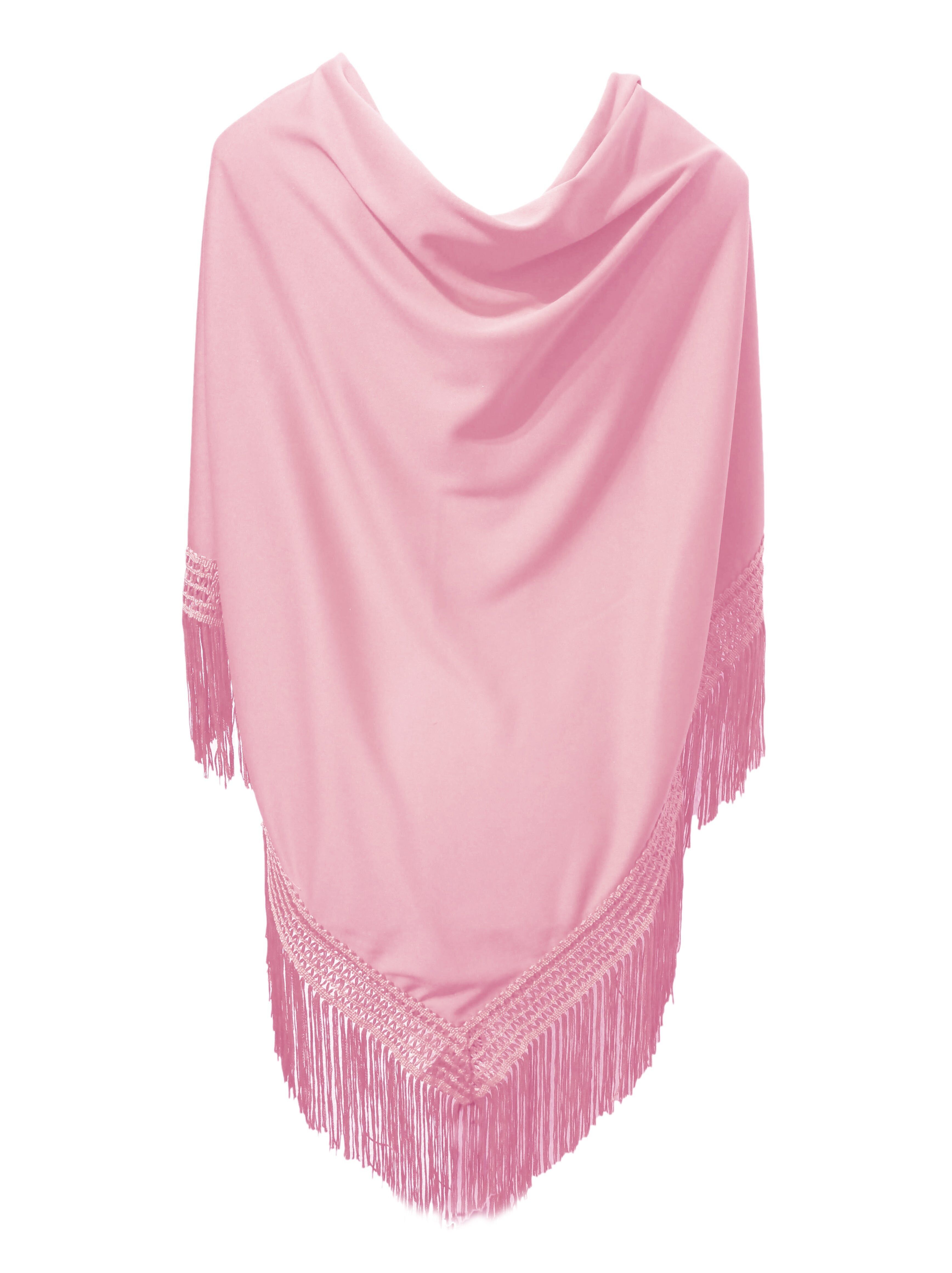 Scialle flamenco grande e liscio · Rosa chiaro (160 x 85 cm)
