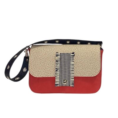 Ester Maxi Bag - Bolso de hombro para mujer en alcántara coral