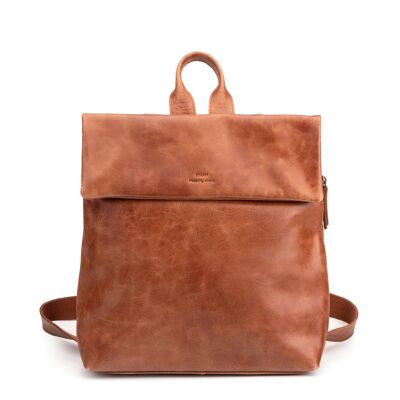 Zaino antifurto STAMP ST5247, da donna, in pelle craquelé