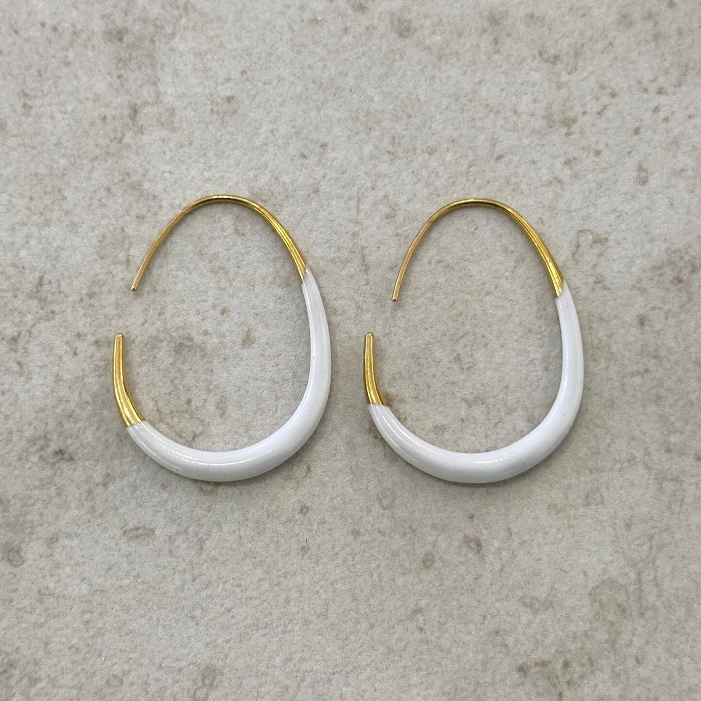 Oden Drop Shape Enamel Earrings