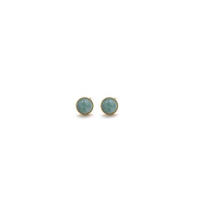 Mini 4mm blue amazonite stud earrings - Ariane