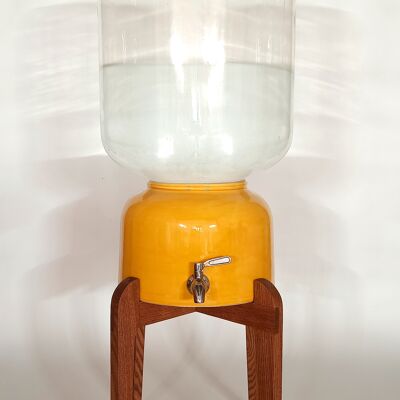 Ceramic Fountain for Home Hydration – Handcrafted Eco Accent with Solid Wood Stand