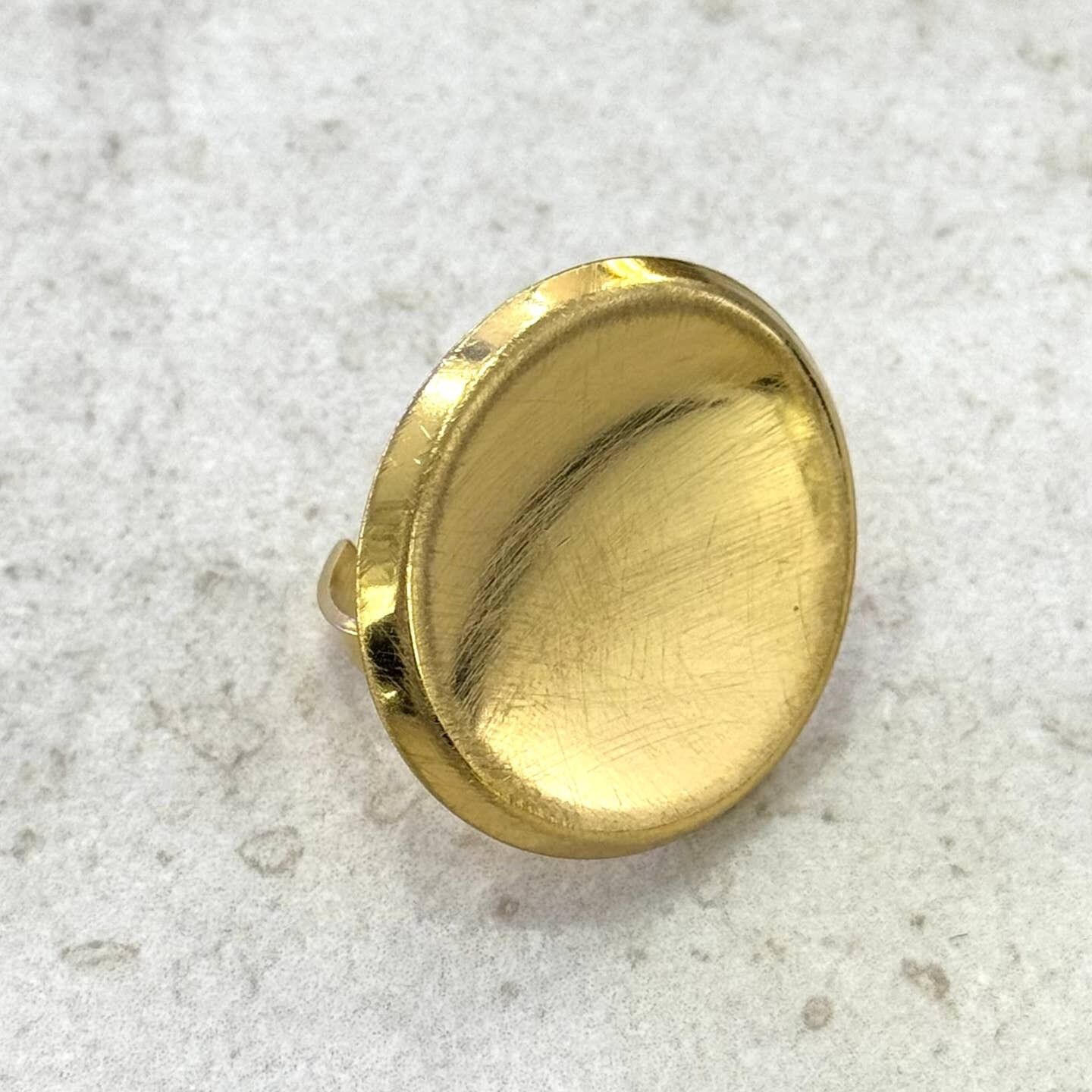 Leisel Brushed Gold Adjustable Stainless Steel Ring