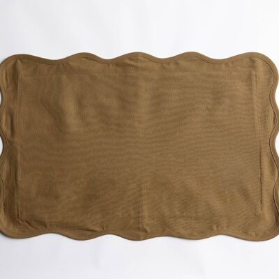 Cojín de lino rectangular de rizo