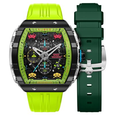 NUBEO – MAGELLAN CHRONOGRAPH SPACE INVADERS LIMITED EDITION – NB-6024-SI – Orologio da uomo – Movimento cronografo al quarzo giapponese