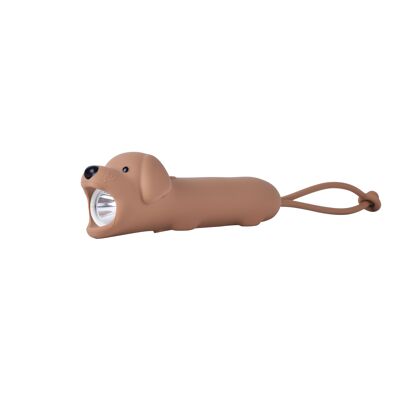 Chien lampe de poche en marron