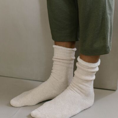 Calzini spessi a pois da uomo, beige chiaro