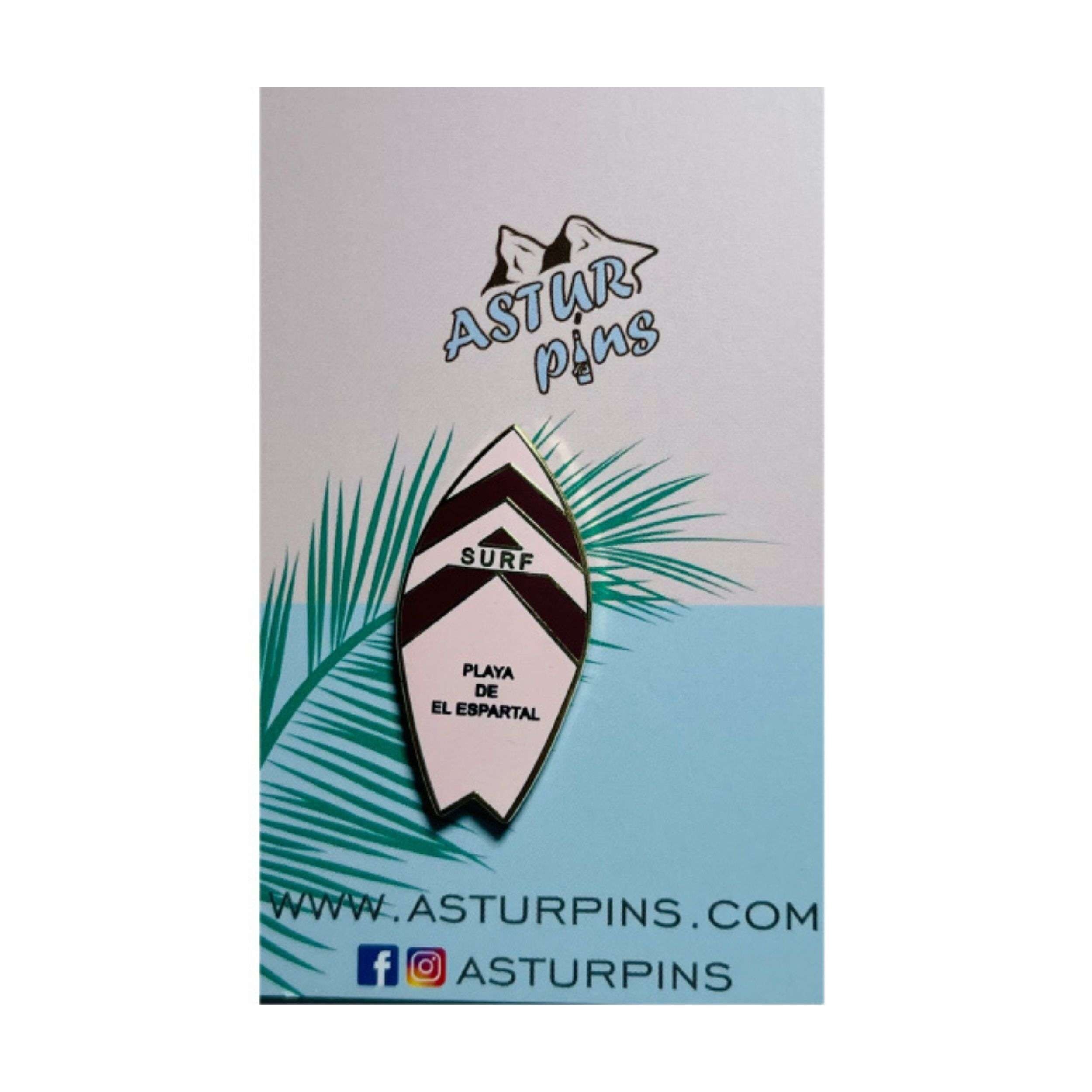 Pin - Tabla Surf Rosa -  Playa de El Espartal - Asturias - Ps013