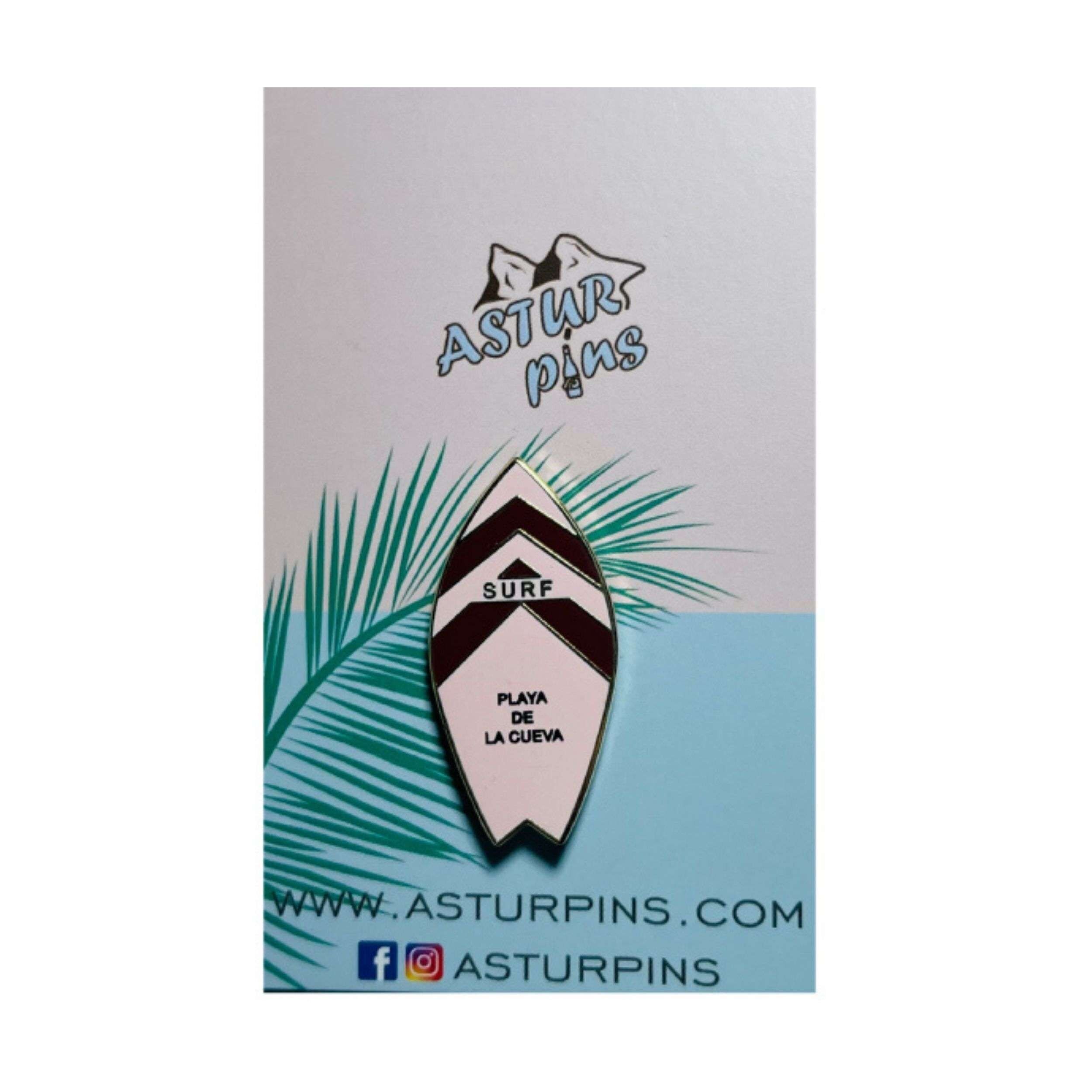 Pin - Tabla Surf Rosa -  Playa de La Cueva - Asturias - Ps013