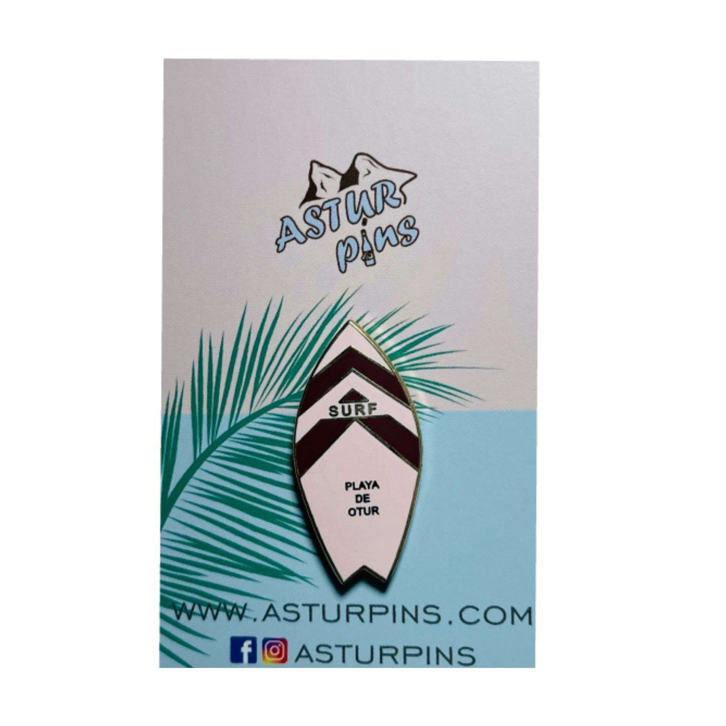 Pin - Tabla Surf Rosa -  Playa de Otur - Asturias - Ps013