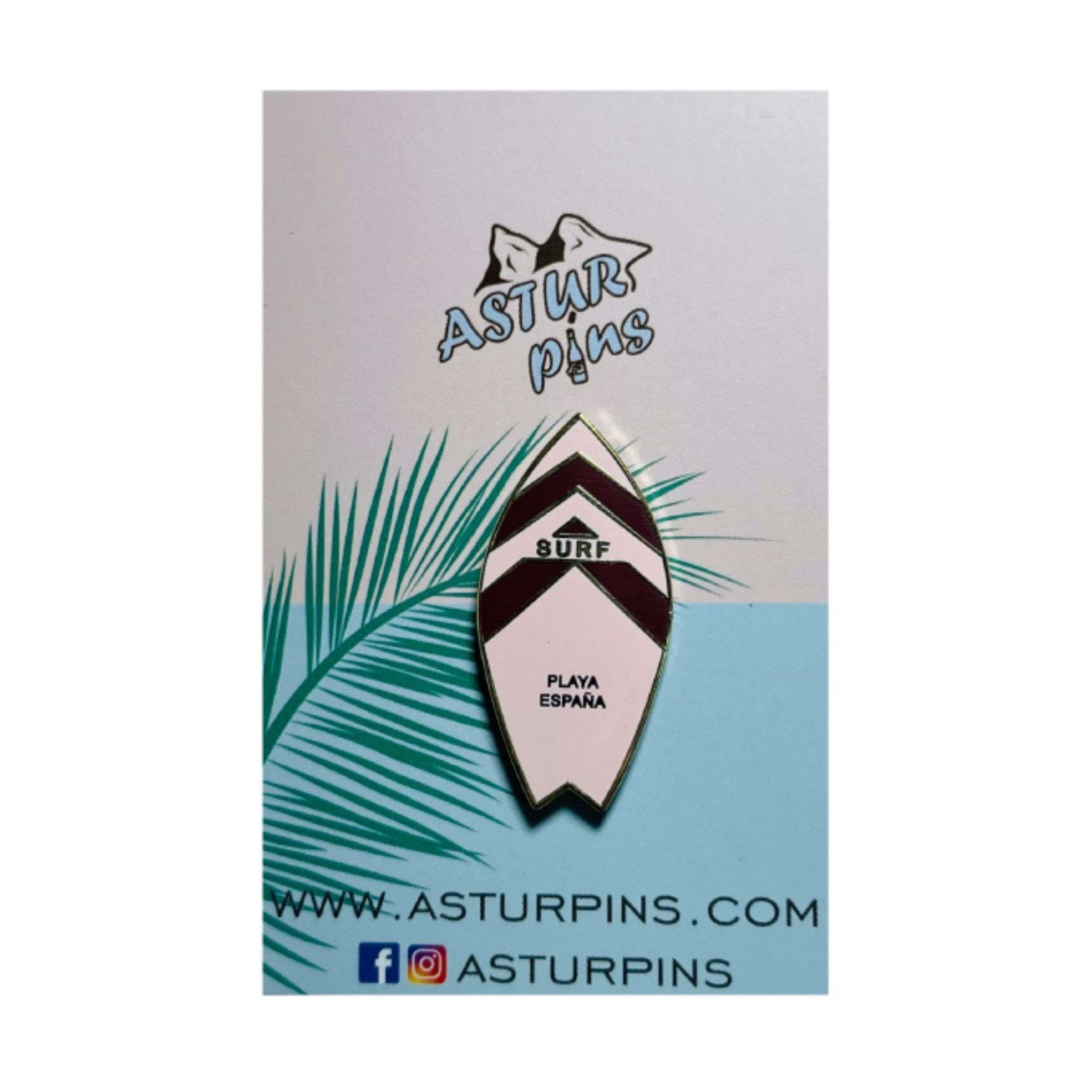 Pin - Tabla Surf Rosa -  Playa España Villaviciosa - Asturias - Ps013