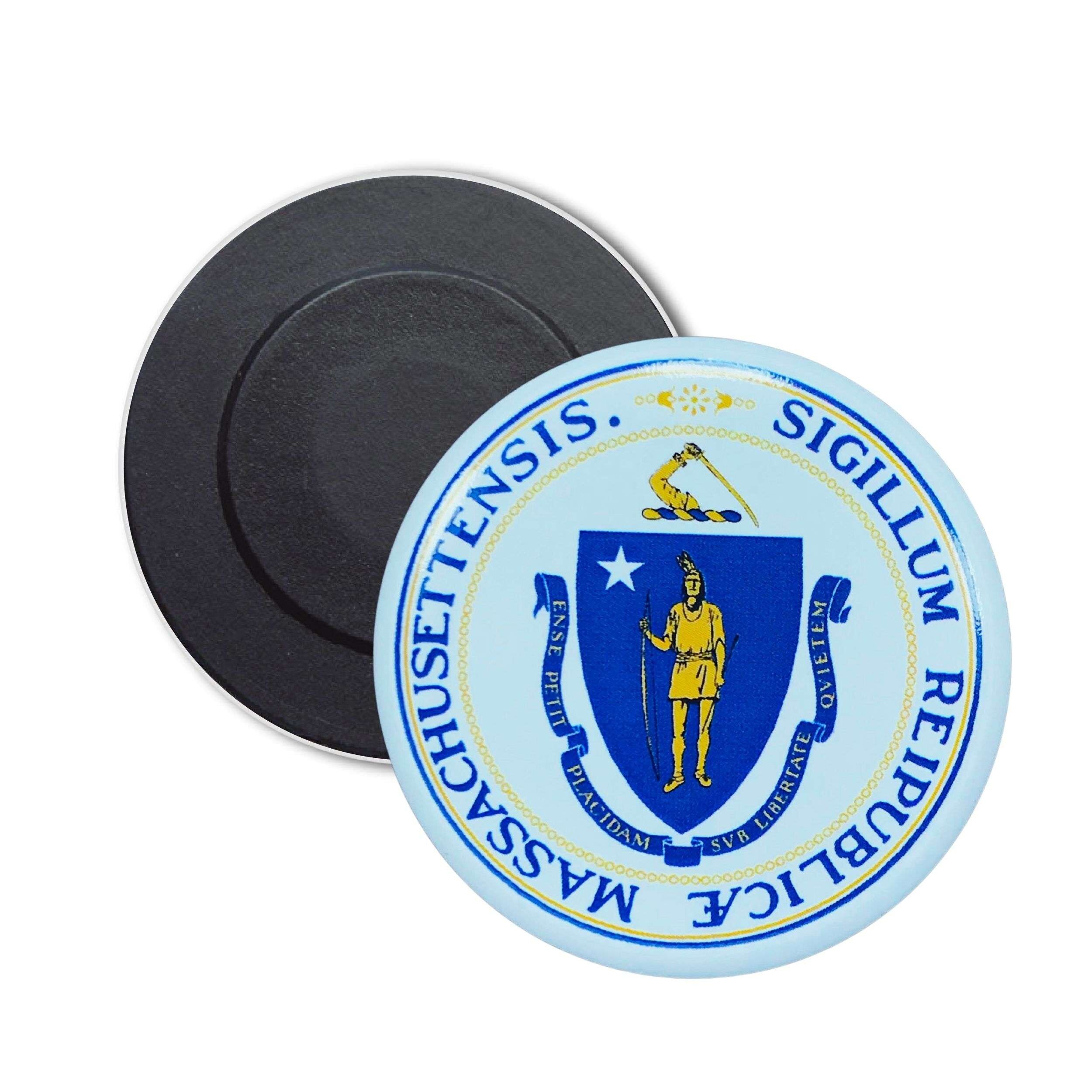 Runder Magnet - Massachusetts State Shield - USA