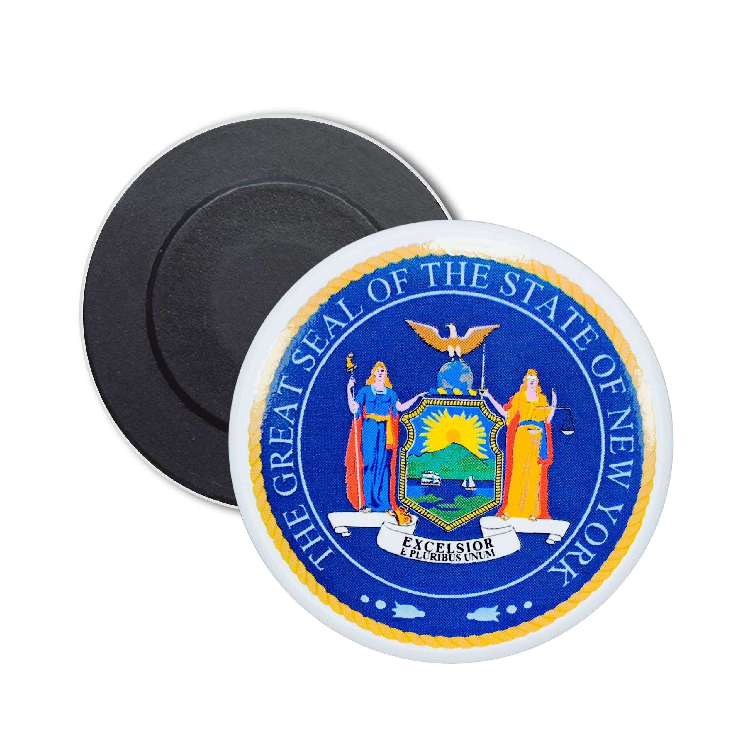 Runder Magnet - New York State Shield - USA