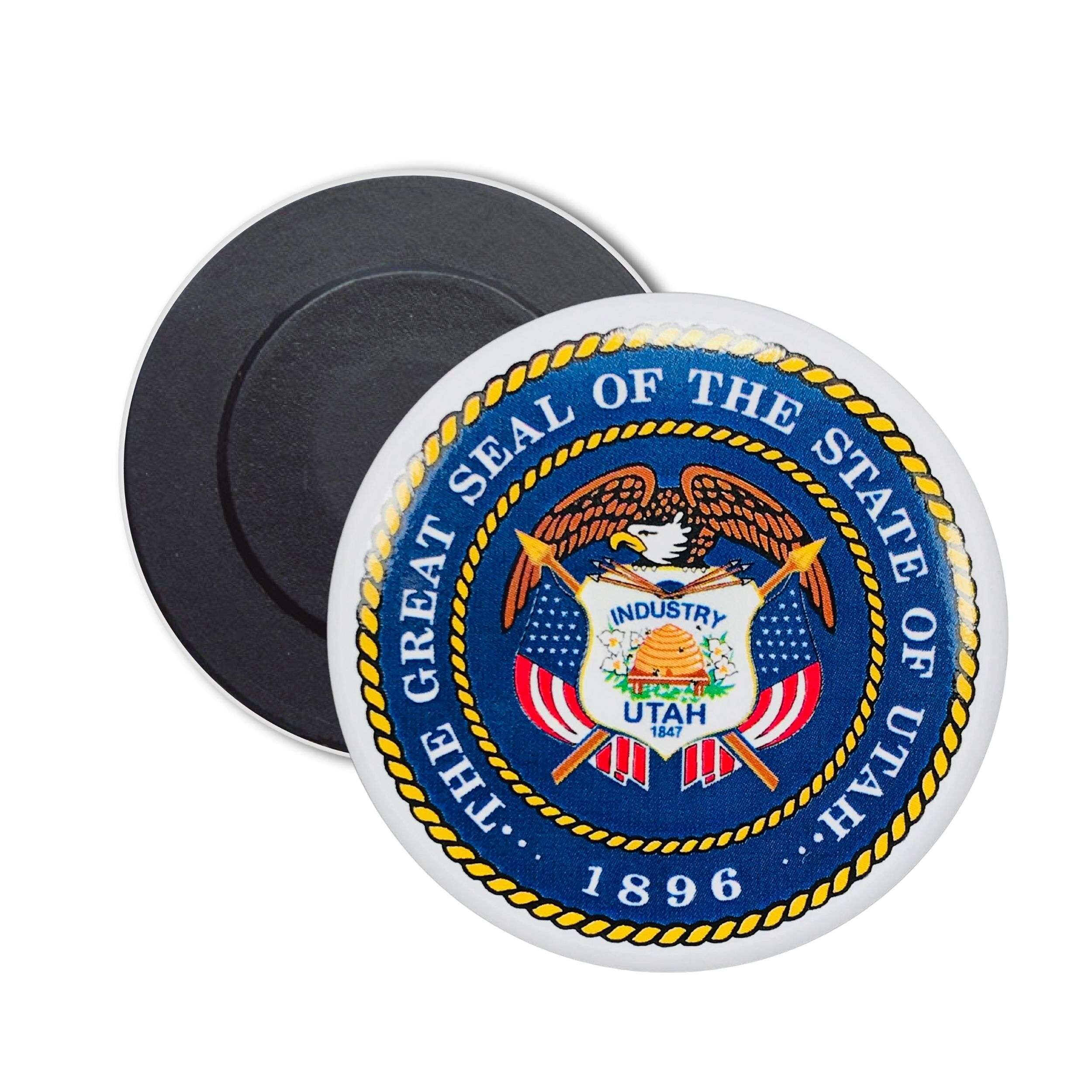 Runder Magnet - Utah State Shield - USA