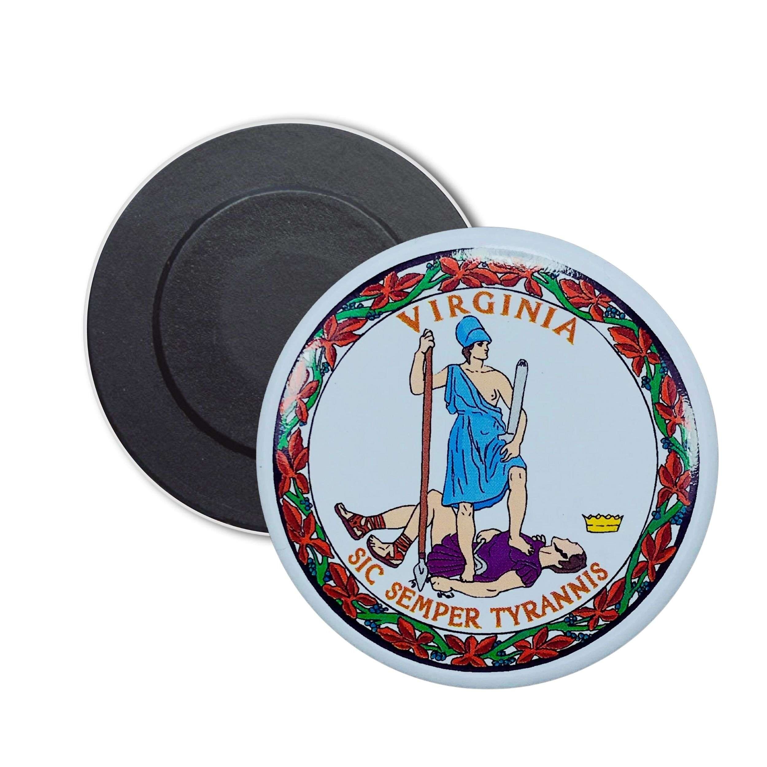 Runder Magnet - Virginia State Shield - USA