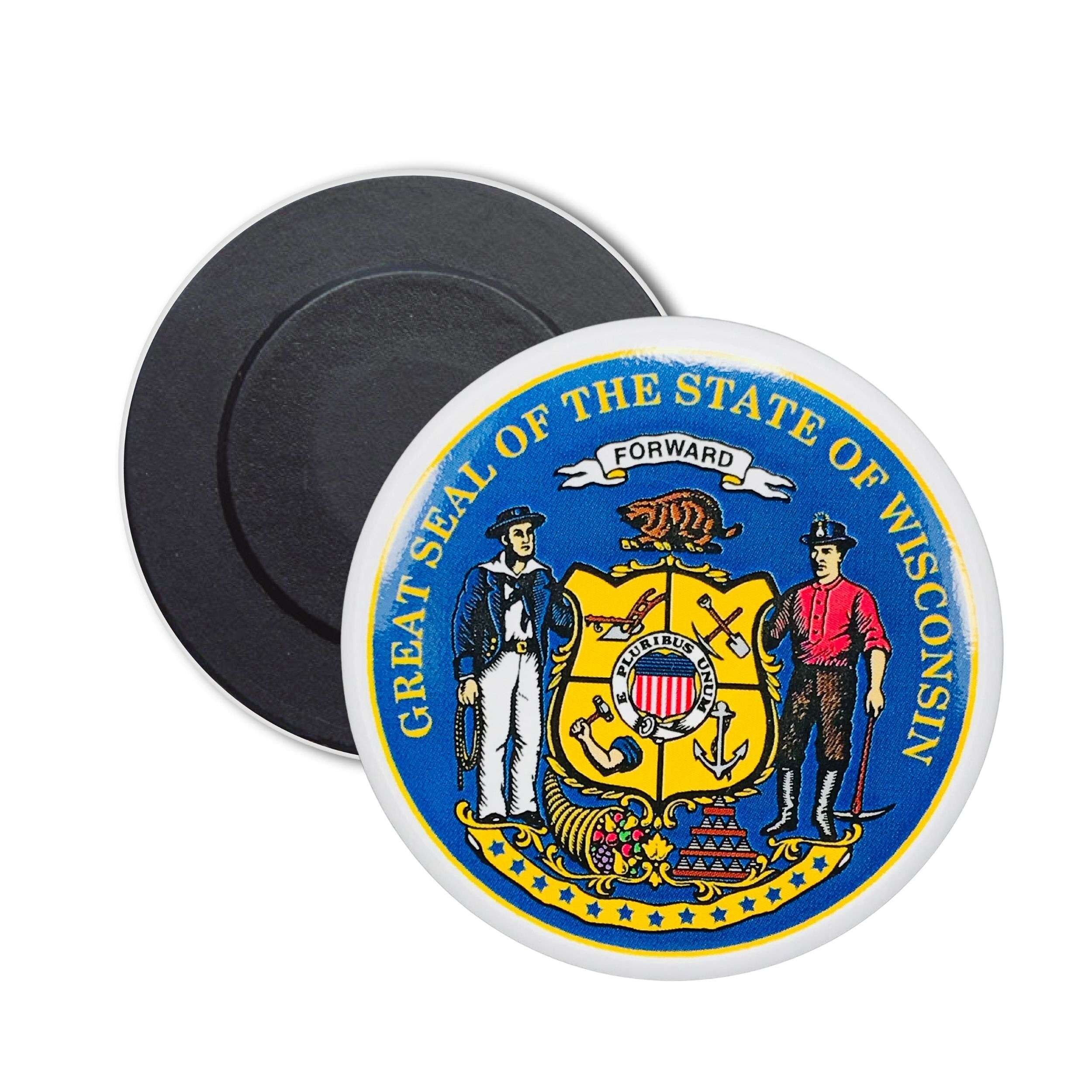 Runder Magnet - Wisconsin State Shield - USA