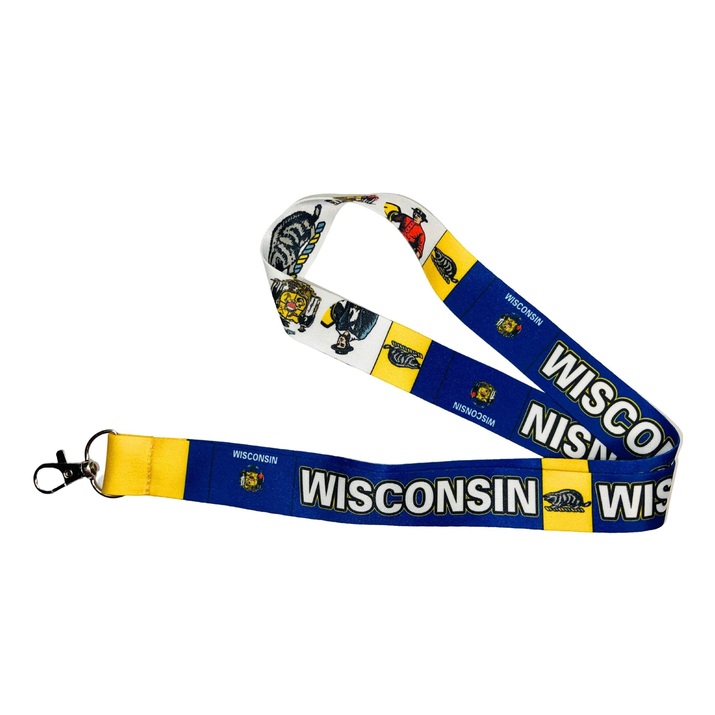 Lanyard - Cinta Cuello - Bandera Estado Wisconsin - USA - L103