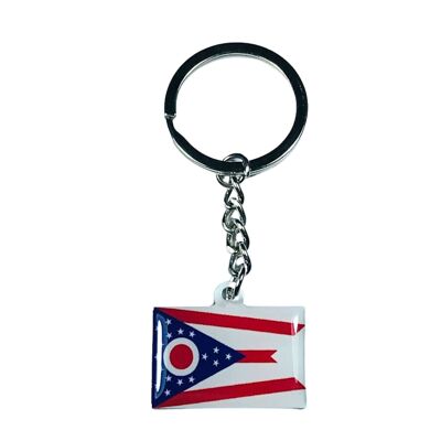 Metal Keychain - Ohio State Flag - USA