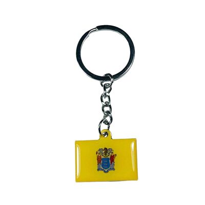Metal Keychain - New Jersey State Flag - USA
