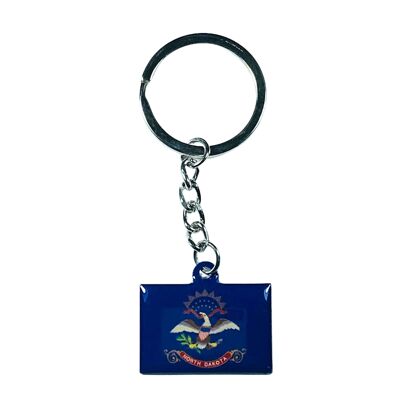 Metal Keychain - North Dakota State Flag - USA