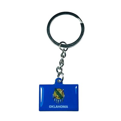 Metal Keychain - Oklahoma State Flag - USA