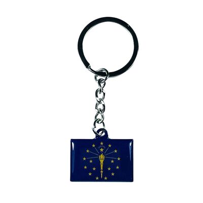 Metal Keychain - Indiana State Flag - USA