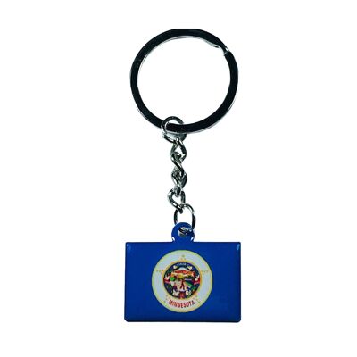 Metal Keychain - Minnesota State Flag - USA