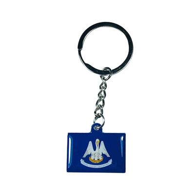 Metal Keychain - Louisiana State Flag - USA