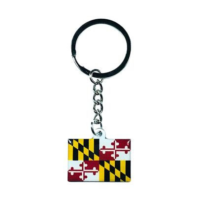 Metal Keychain - Maryland State Flag - USA