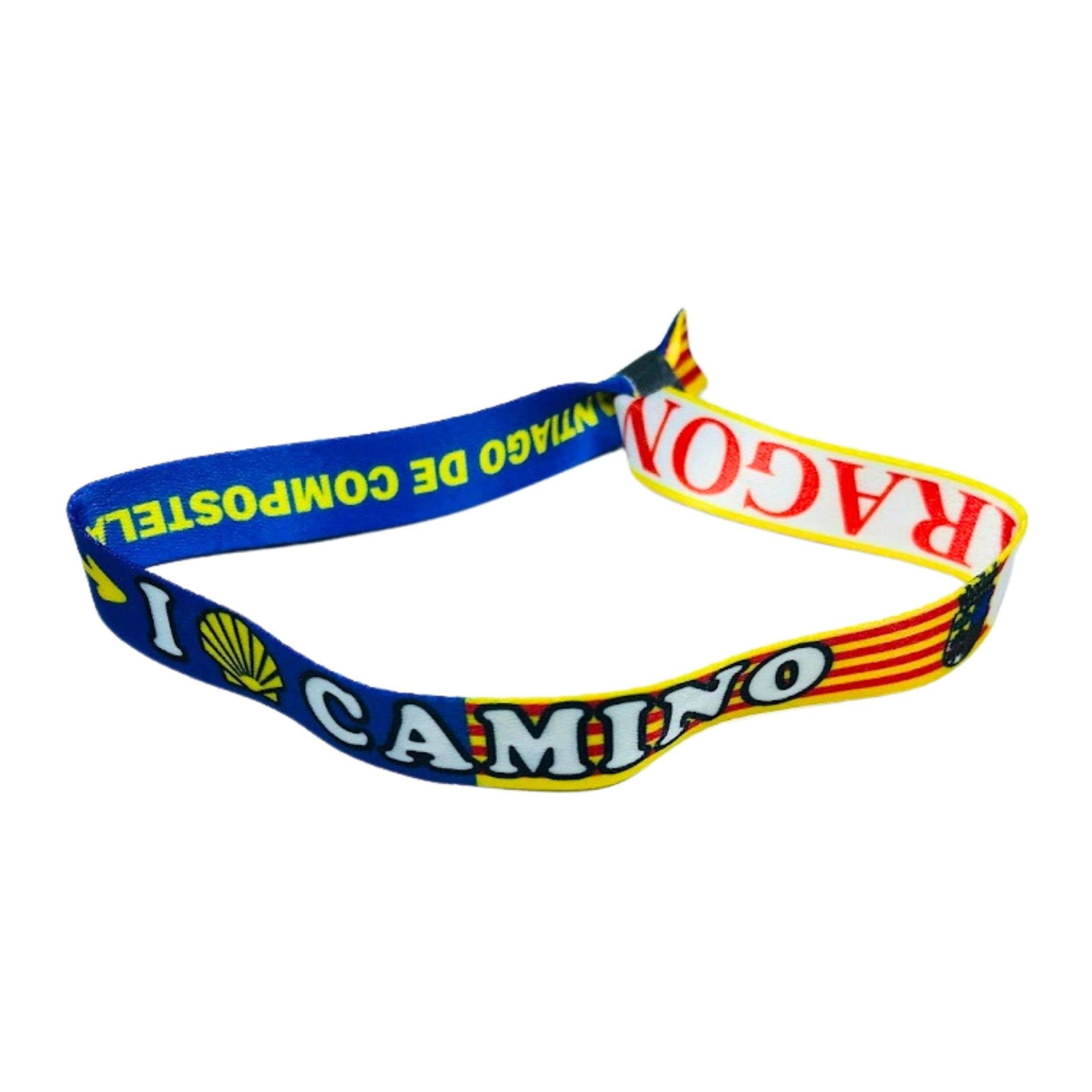 Armband – „I Love Camino Santiago“ – Flagge von Aragon – Spanien – P2761