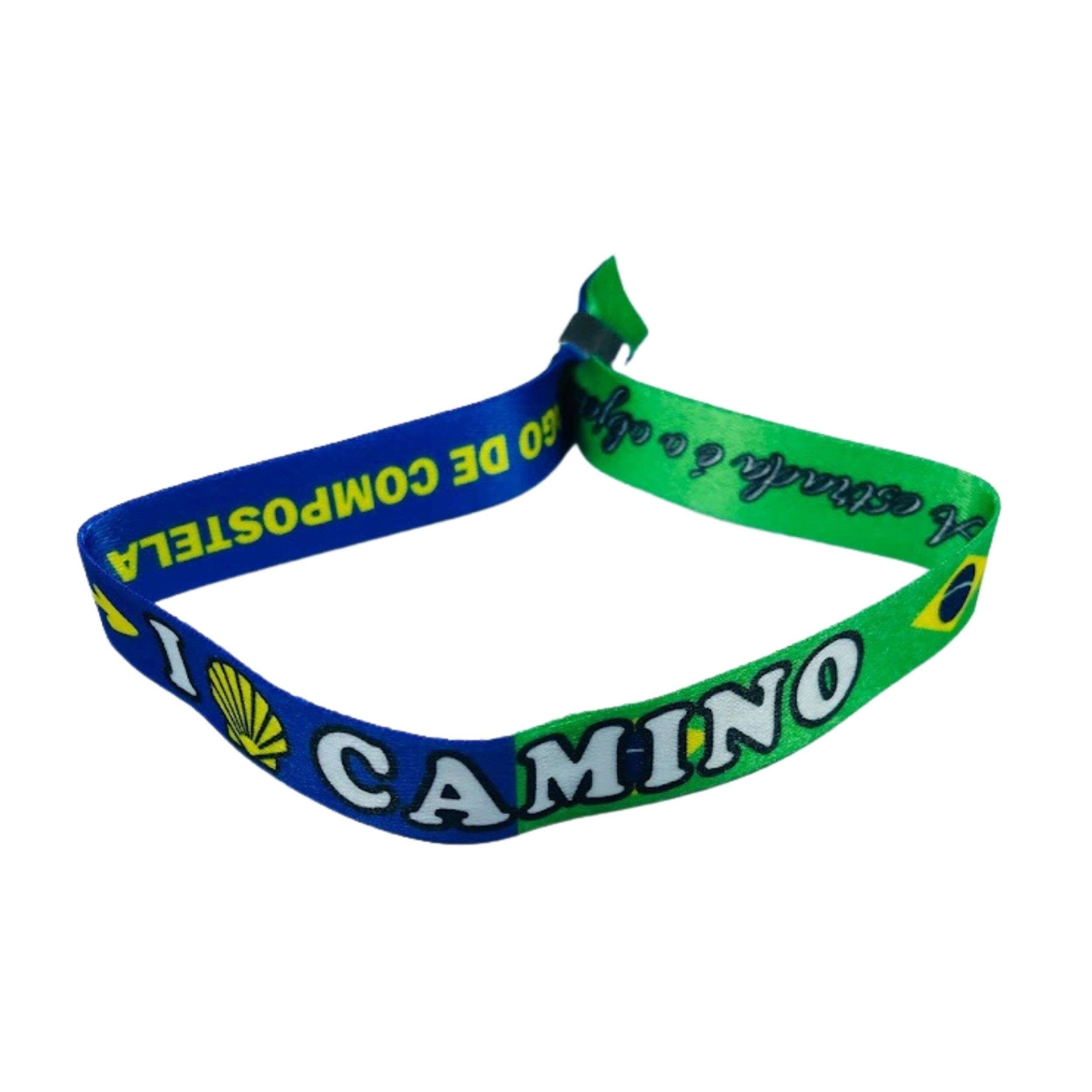 Armband – „I Love Camino Santiago“ – brasilianische Flagge – P2839