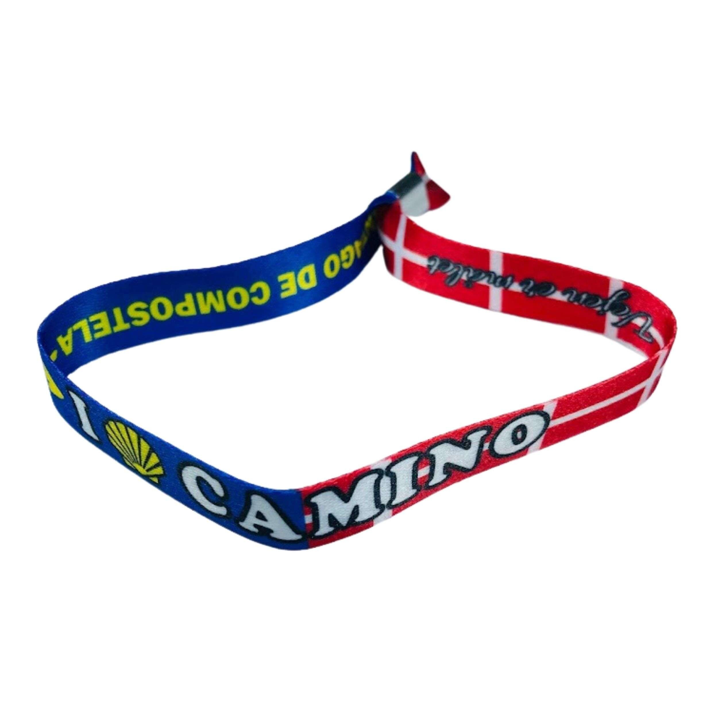 Armband – I Love Camino Santiago – Dänische Flagge – P2793
