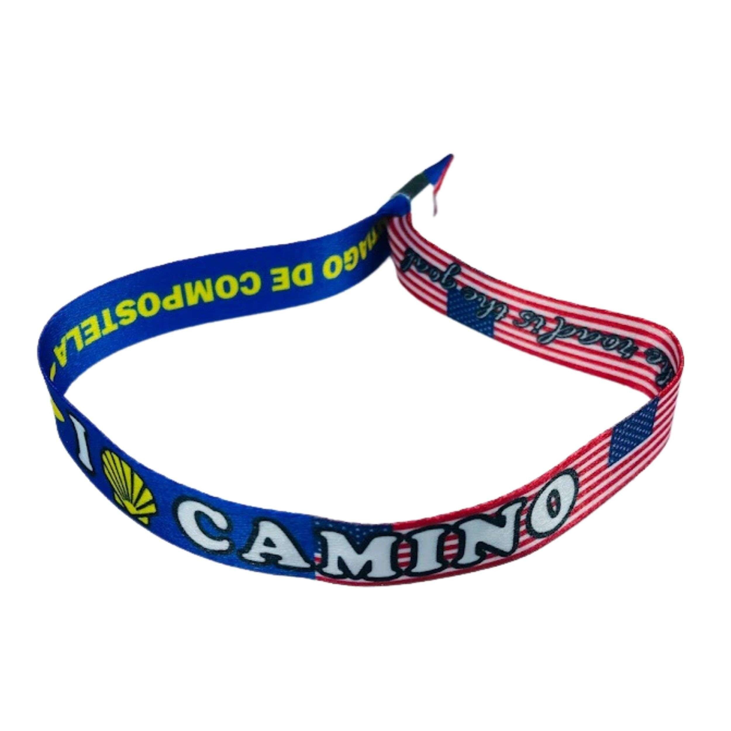 Armband – „I Love Camino Santiago“ – Flagge der Vereinigten Staaten – P2838